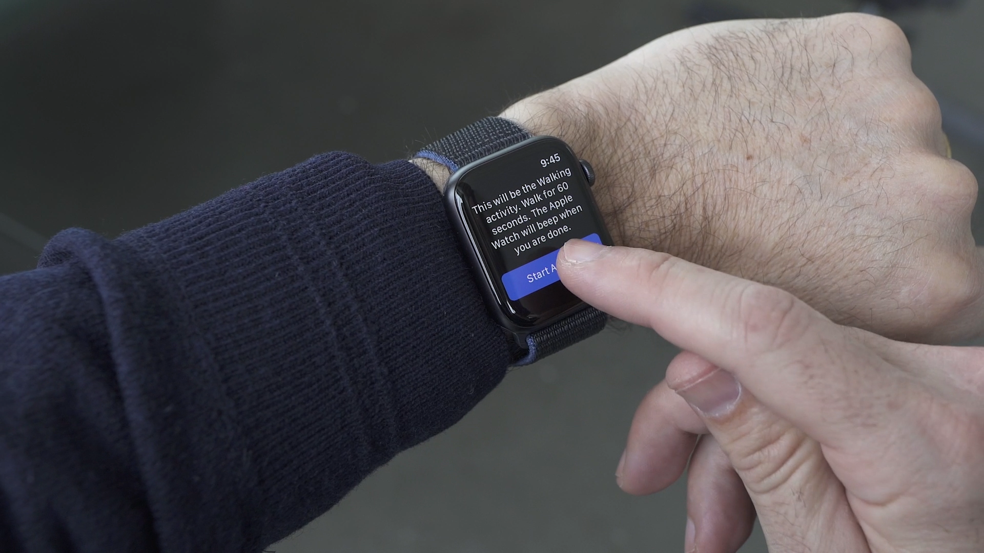 Patient looking at smartwatch